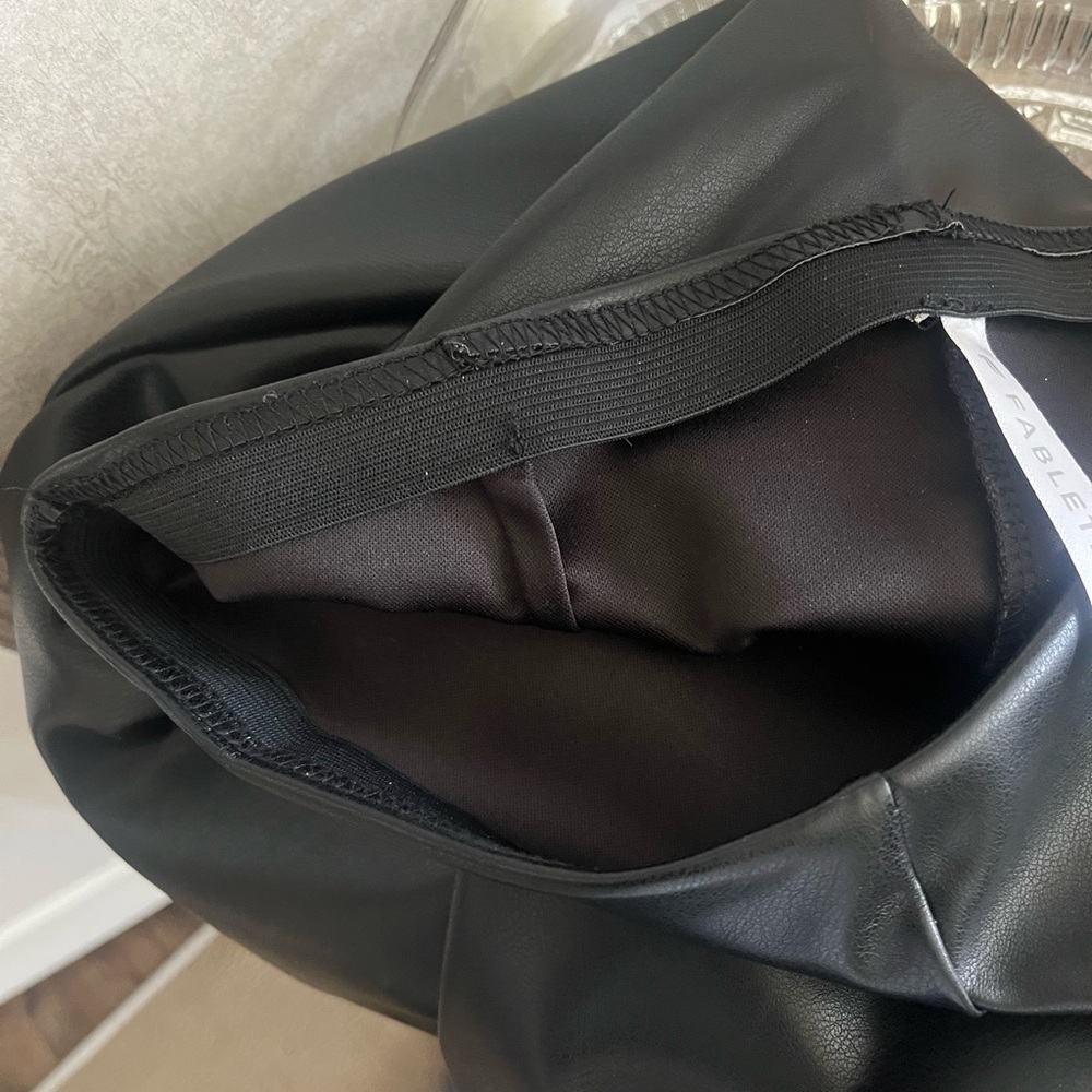 Fabletics Black Leather-Style Pants - Picture 9 of 9